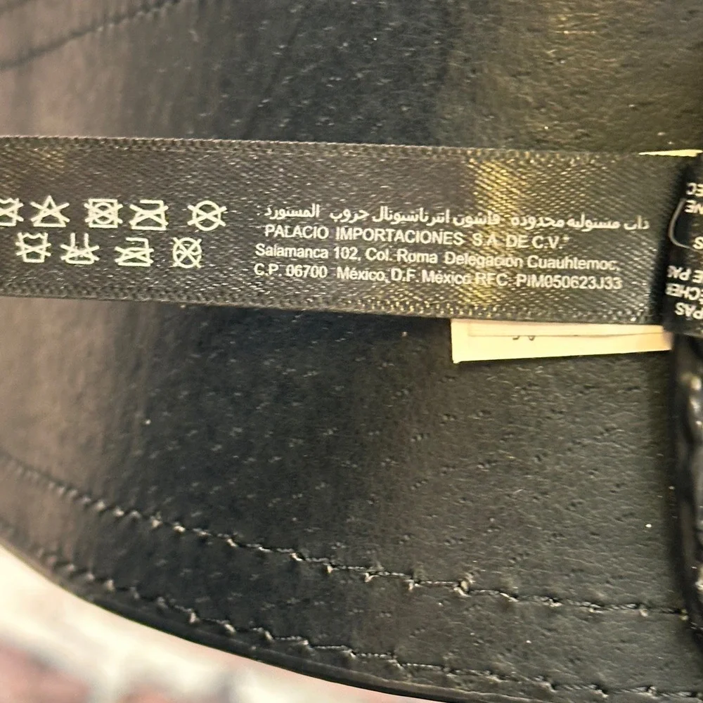 Bebe Womens‎ Wide Waist Belt Black Gold Metallic Woven w/Black Buckle Size P S